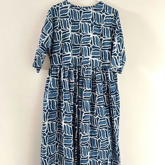Indigo Cotton Dress - Picture 2 of 3